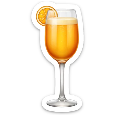 Orange buck fizz in a wine glass sticker