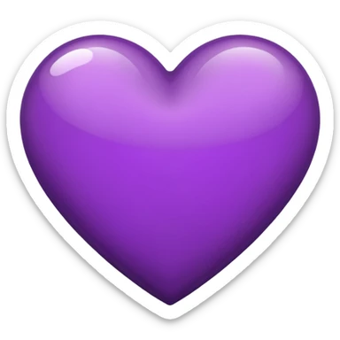 Heart emoji with mix of black and purple colour sticker