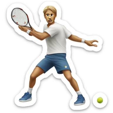 Man forehand tennis sticker
