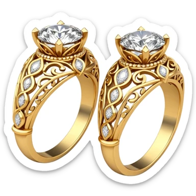 two ndian engagements rings next to each other sticker
