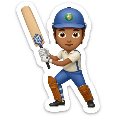 Brown Guy Playing Cricket sticker