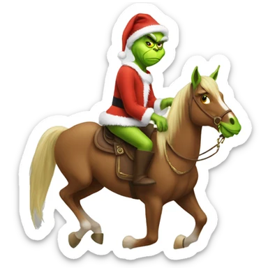 Grinch on a horse sticker