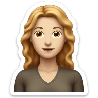 White woman with long hazelnut coloured hair  sticker