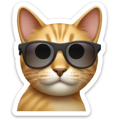 Cat with sunglasses sticker