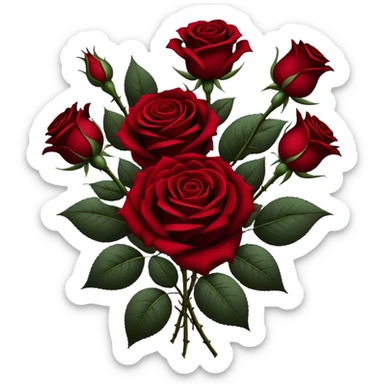 Bouquet of dark red roses gothic sticker
