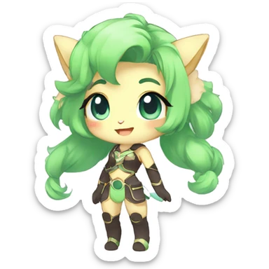 Cute Kawaii Chibi Anthro Sona Pretty Shiny Fakemon Full Body sticker