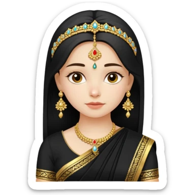 Russian girl in Indian blacksaree show full image sticker