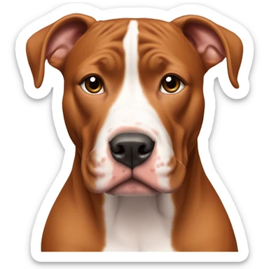 red pitbull with white spots and cropped ears sticker