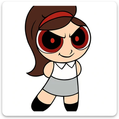 Keep the picture quality and style exactly the same as the original image. Make the face a bit scary by giving the eyes a more intense, unsettling stare and the mouth a subtle sinister or creepy grin. No other changes. sticker