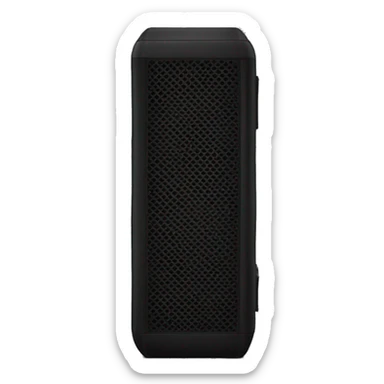 Black rectangular Portable speaker on a black background  sticker