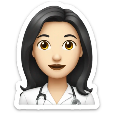 White woman with black hair who is nutricionist sticker