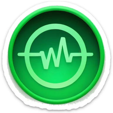 green circle with sound wave in the center sticker