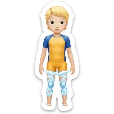 Child swimmer standing  only shorts sticker