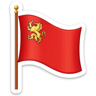 “Emoji-style red waving castle flag, flat clean lines, simple heraldic shape, no castle shown.” sticker