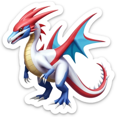 Milotic-Latias-Kyurem-Garchomp-Fakémon-hybrid-creature (full body)  sticker