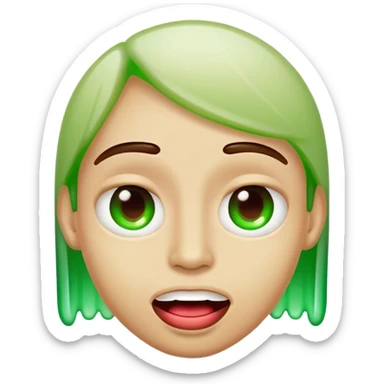 Jelly bean green ombré straight mouth sticker