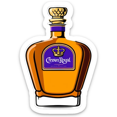 Crown Royal whisky bottle sticker