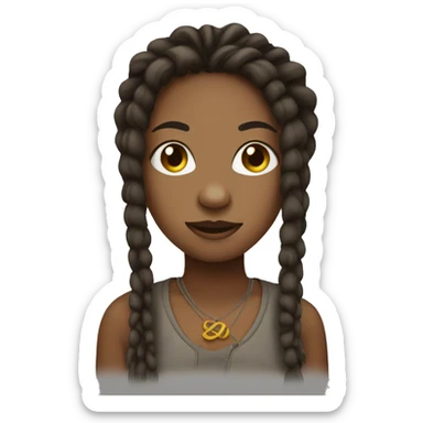 Girl with dreadlocks sticker