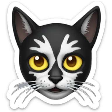 cat with corpsepaint sticker