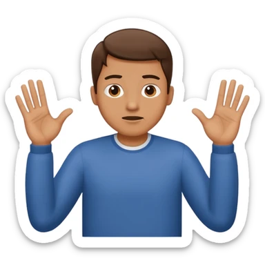 a man making the gesture of shrugging his shoulders sticker