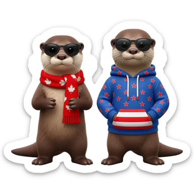 a canadian and american otter with swag sticker