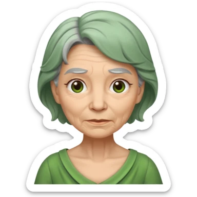 green dress old character. sticker