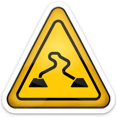slippery road sign sticker