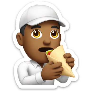 Guy eating a burrito sticker