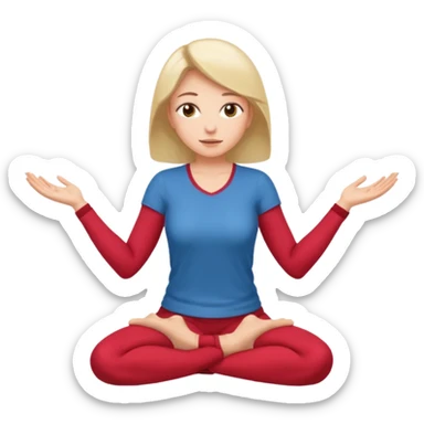 Woman on knees, forward facing, head looking up, arms outstretched either side of her sticker