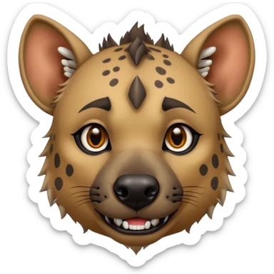 hyena with cheek piercings sticker