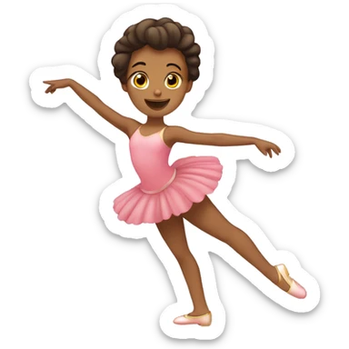 criança bailarina abraçando um coração sticker