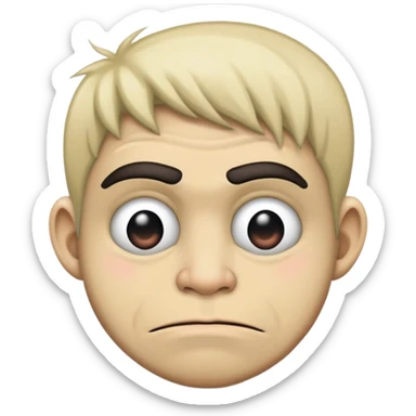 Super idol as a sad trollface but the image is low quality sticker