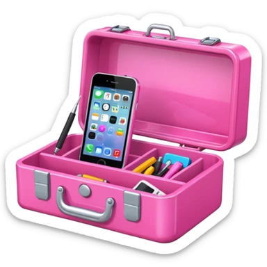 girly cellphone with a pink mini toolbox sticker