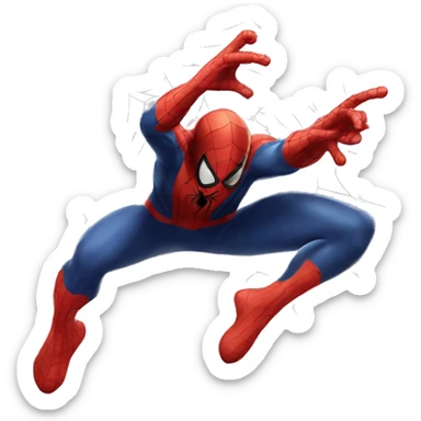Spider-man shooting webs sticker