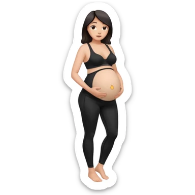 legging brassière noir gonflé ventre femme  sticker