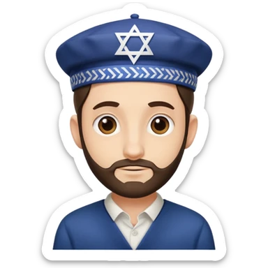 stereotypical jewish man with yarmulke sticker