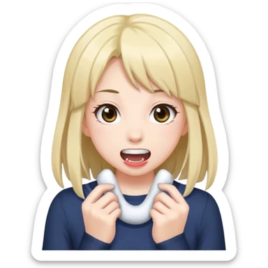 Аниме девочка держит колготки в зубах sticker