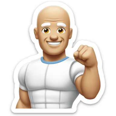 Mr clean showing his fist sticker