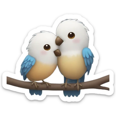 two birds hug sticker