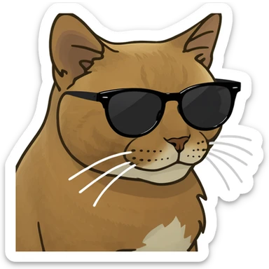 A cat wearing sunglasses sticker