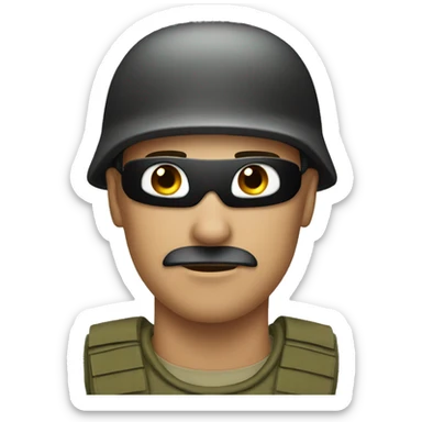 Army guy with black mask  sticker