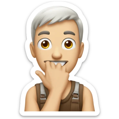 mischievous person, rubbing hands together ￼ sticker