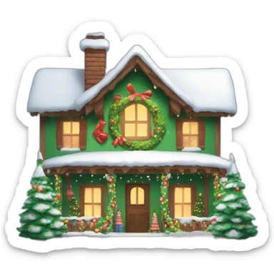 chrismas house sticker