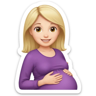 pregnant woman looking up sticker
