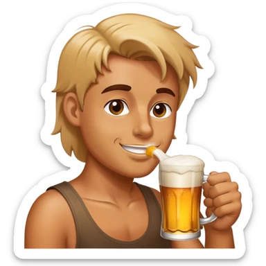 Pato bebiendo cerveza  sticker