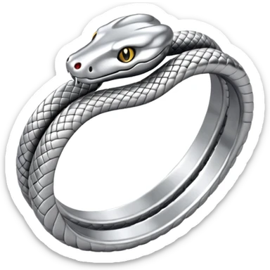 Snake silver ring sticker