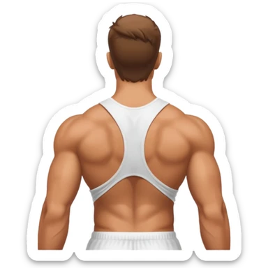 A person with a big back sticker