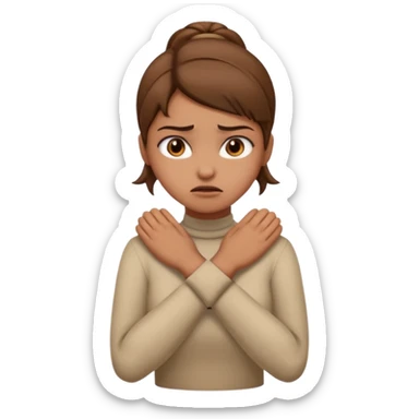light brown girl crossed hands grabbing neck angry fave  sticker