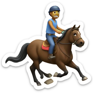Jinete a caballo corriendo sticker