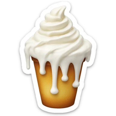 Iced latter with cream sticker